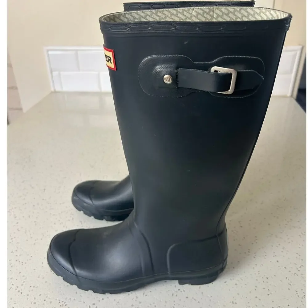 Hunter Original Kids Blue Boots size 6M/7F